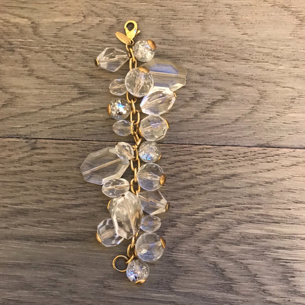 Clear Beaded Statement Bracelet